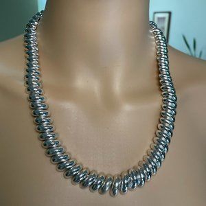 Silver chuncky chain necklace and bracelt set NWT